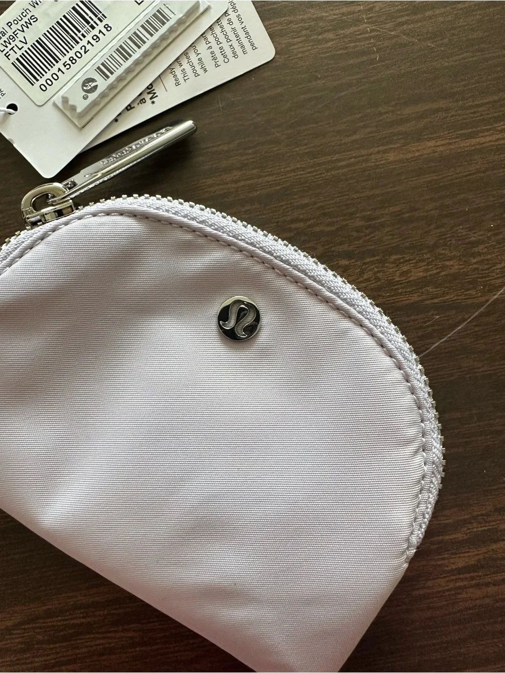 lululemon Dual Pouch Wristlet Metallic Wordmark - Faint Lavender- NWT
